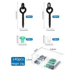 140 pieces Carp Fishing Hook Accessories Kit