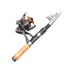 Wooden Grip Telescopic Casting Travel Rod