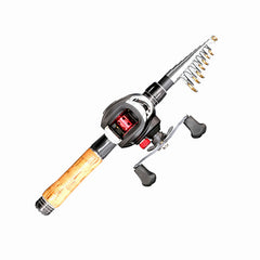 Wooden Grip Telescopic Spinning Travel Rod