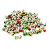 Brass Fly Tying Dumbbell Eyes (10PCS) Red, Green & Yellow, S/M/L