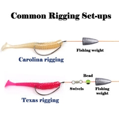 Offset Triangular Point Curved Shank Worm Hook (Soft Bait Hook)