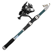 Portable telescopic spinning fishing rod