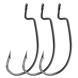 Offset Triangular Point Curved Shank Worm Hook (Soft Bait Hook)