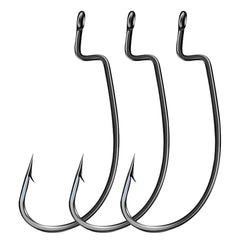 Offset Triangular Point Curved Shank Worm Hook (Soft Bait Hook)