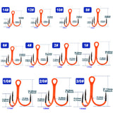 2X Reinforced Rust-Resistant Orange Treble Hook