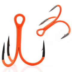 2X Reinforced Rust-Resistant Orange Treble Hook