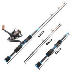 2 Pieces Blue Ice Fishing Rod