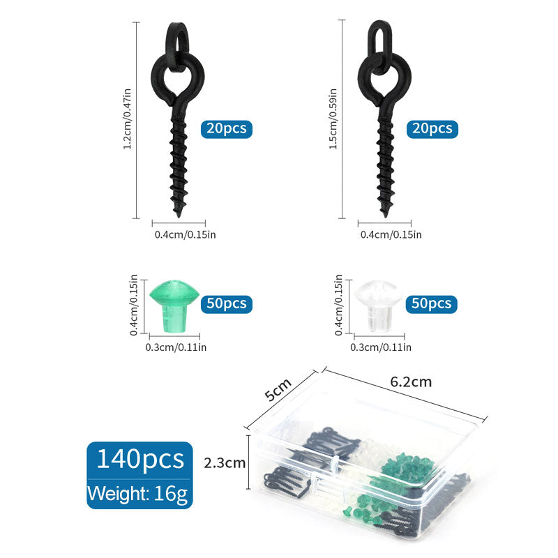 140 pieces Carp Fishing Hook Accessories Kit