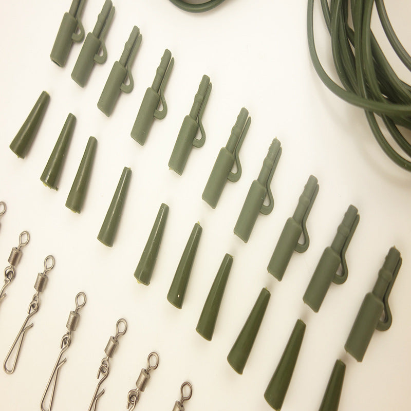 32-Piece Carp Fishing Gun Sling Swivel & Silicone Sleeve Kit