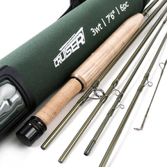 7ft 2 3 4 Weight Olive Green Travel Fly  Fishing Rod