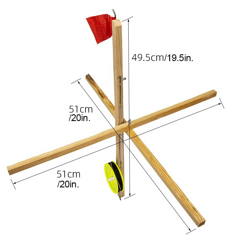 Wooden Ice Fishing Tip-Up Set-3pcs
