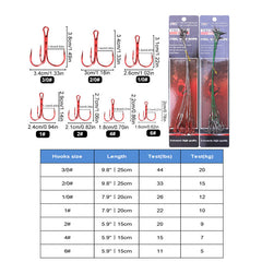 10pcs 7-Strand Steel Wire Leader with Treble Hook
