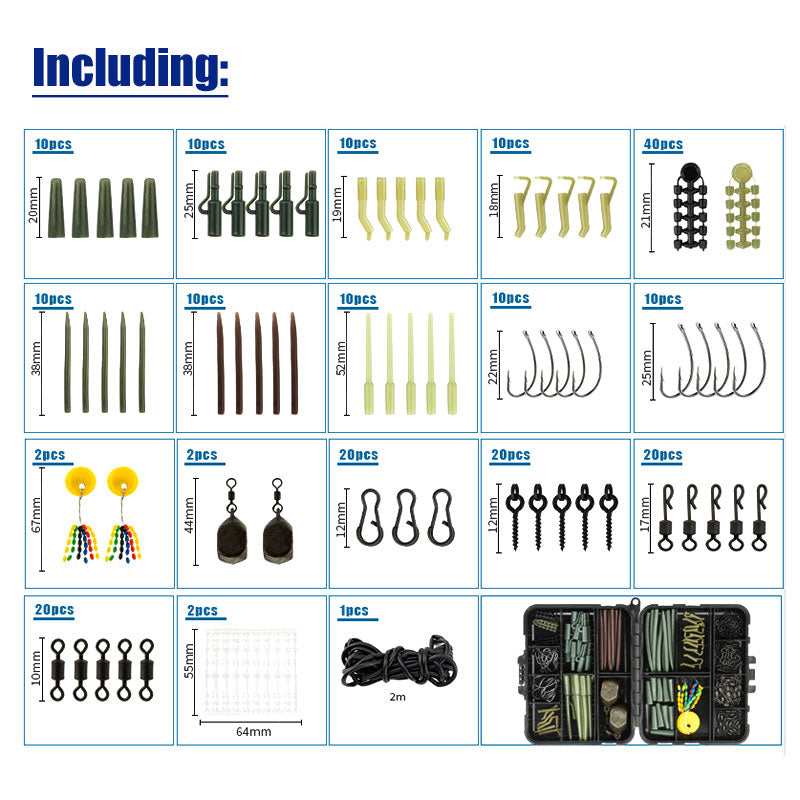217 Pieces Carp Fishing Rig Accessories Kit with Case | Big Carp Ready