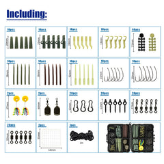 217 Pieces Carp Fishing Rig Accessories Kit with Case | Big Carp Ready