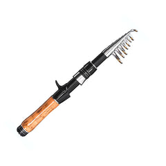 Wooden Grip Telescopic Casting Travel Rod