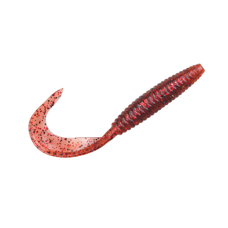 Elongated_Curly_Tail_Grub_Floating_Soft_Bait-dark-red