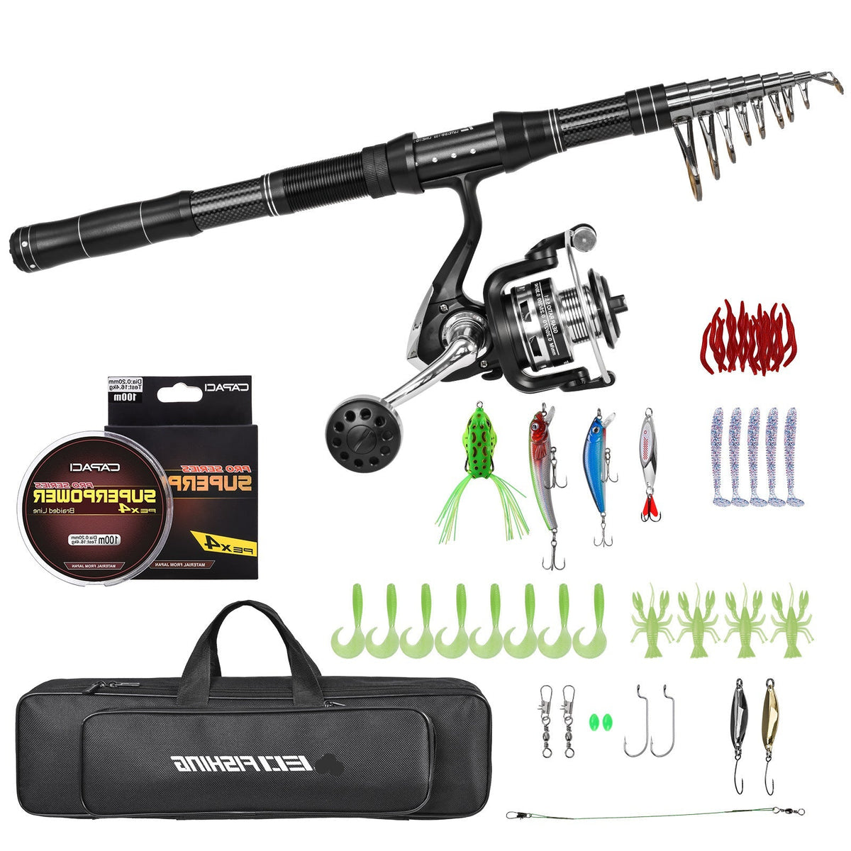 Portable Travel Sea Fishing Rod Combo