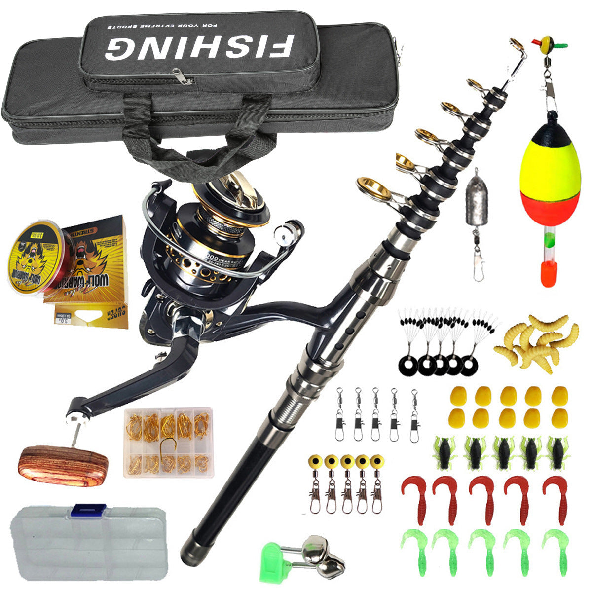 Portable Travel Fishing Rod Combo
