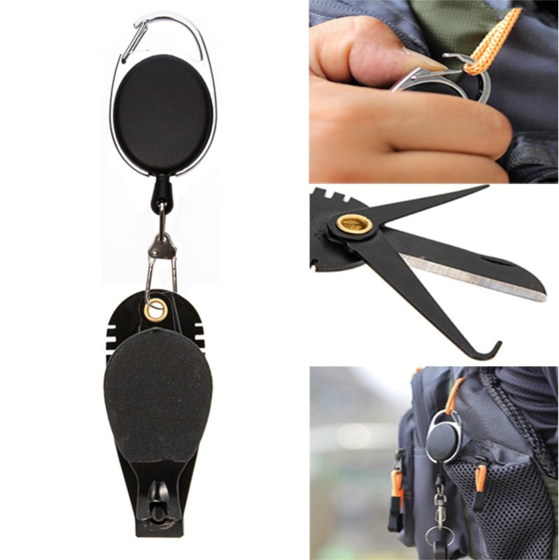 Multi-Function Fishing Scissors with Retractable Lanyard Set