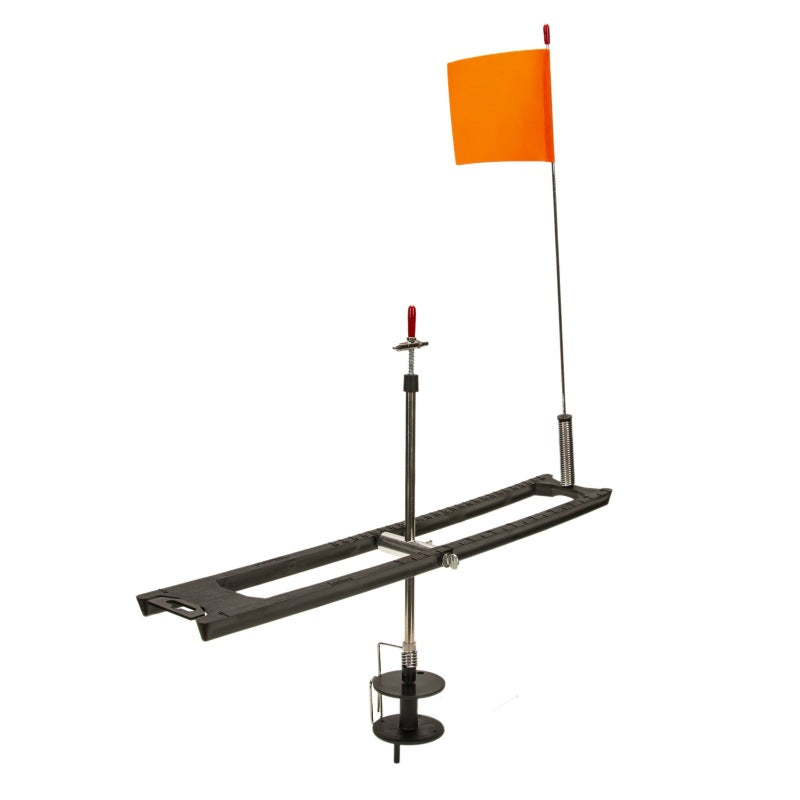 Cross-border new product black winter outdoor stainless steel automatic fishing platform ice fishing flag portable winter fishing rod wholesale