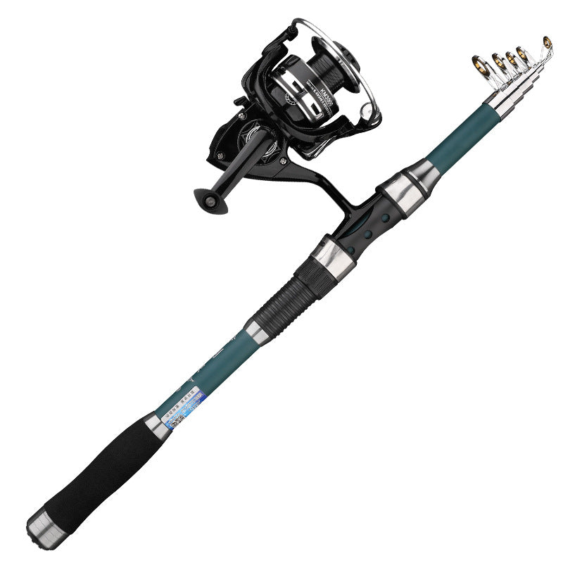 Portable telescopic spinning fishing rod