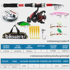 Collapsible  Travel  spinning Fishing Rod Kit