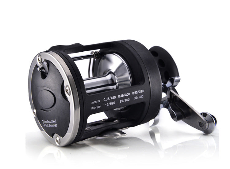 Black Metal Trolling Reel (Right/Left-Hand Models  Freshwater/Saltwater)