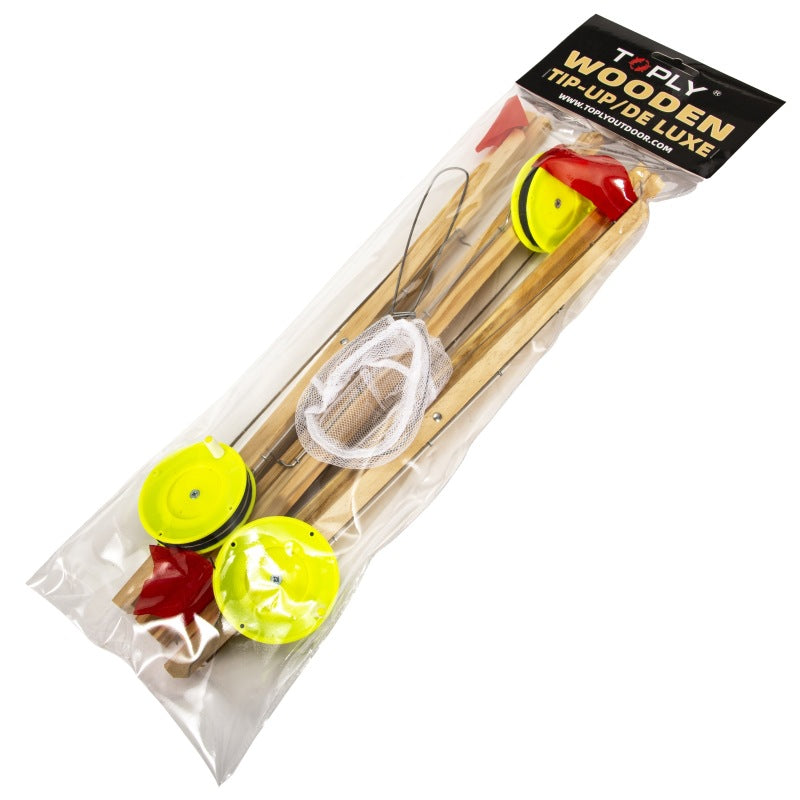 Wooden Ice Fishing Tip-Up Set-3pcs