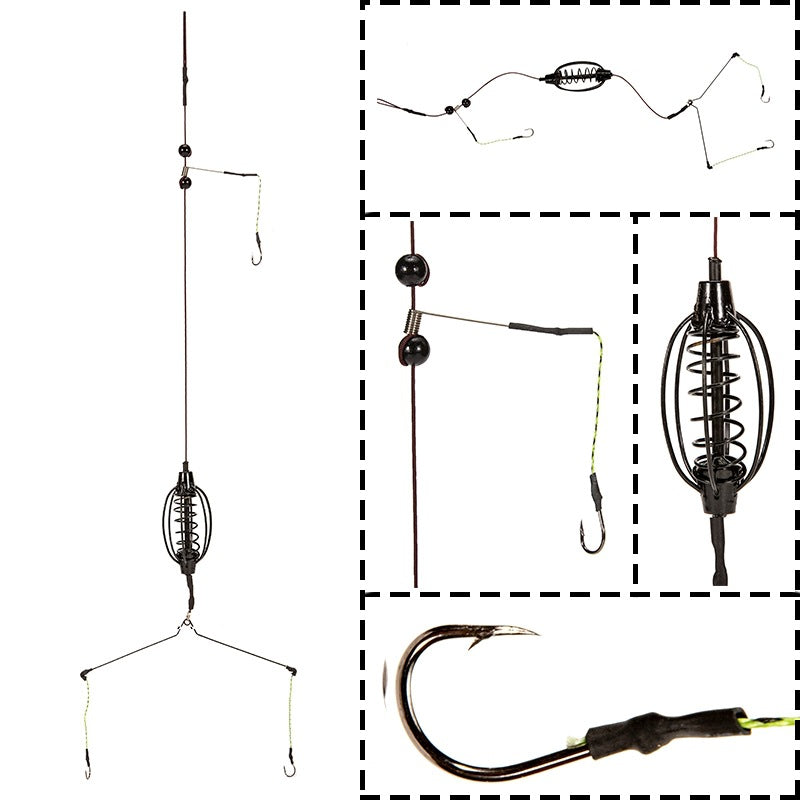 Anti-Snag Spring Bait Cage String Hook Rig