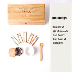 Bamboo Micro Fishing Gear Storage Box Mini Fishing Accessories Tackle Bags Box